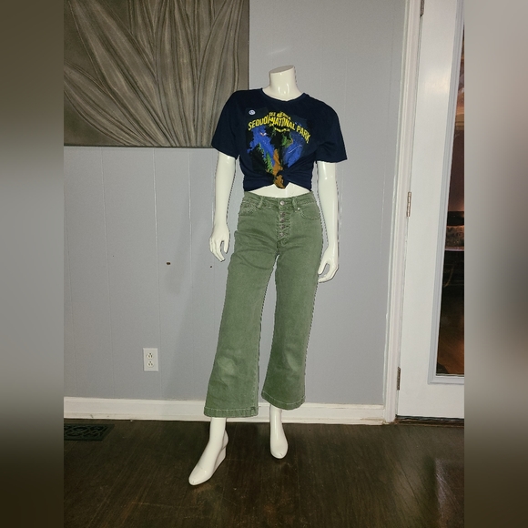 Calvin Klein Jeans Button Fly Cropped Olive Denim - Picture 10 of 10